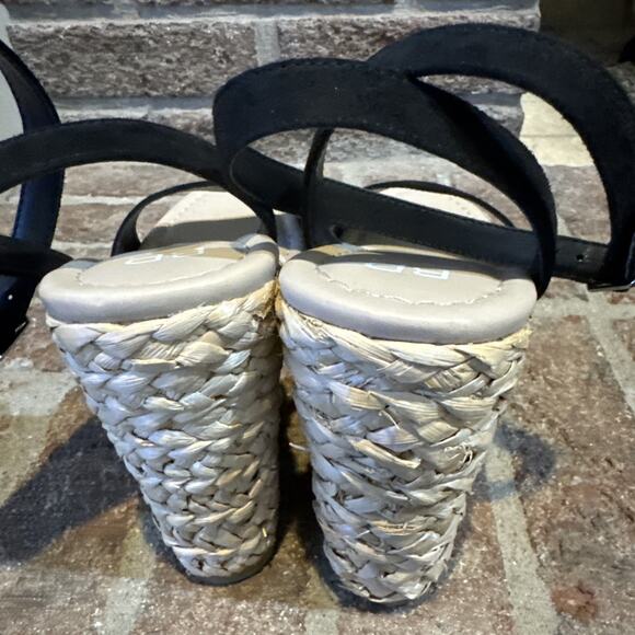 BP Ginny Espadrille Ankle Strap Wedge Sandal Women's Black Size 9 - Picture 5 of 16